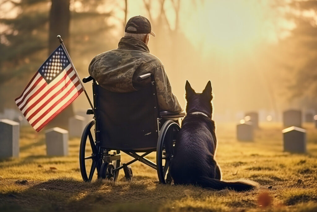 memorial service vet and his dog
